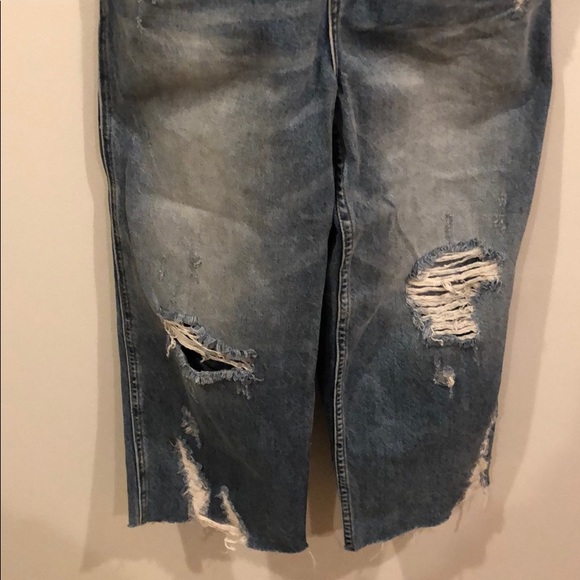 Free People Distressed boyfriend denim overalls - Picture 6 of 8